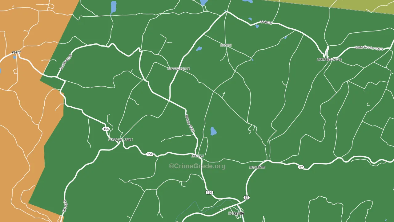Forksville, PA Map of Murder Rates