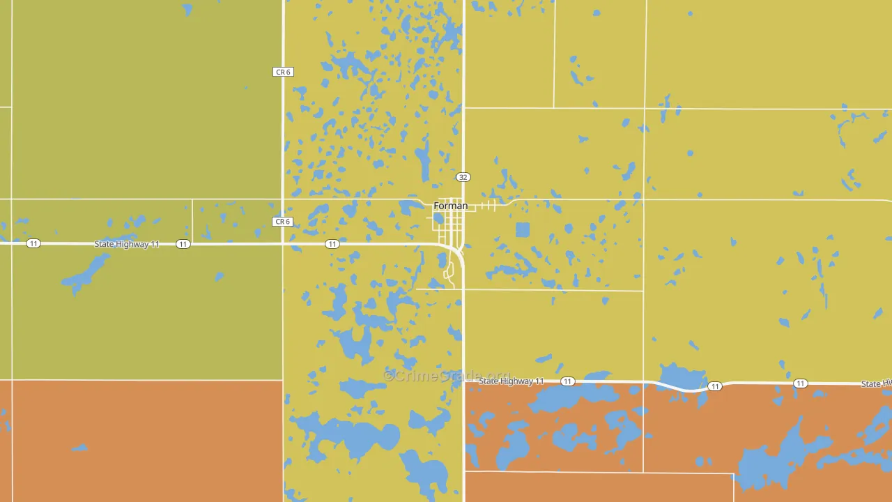 Forman, ND Map of Murder Rates