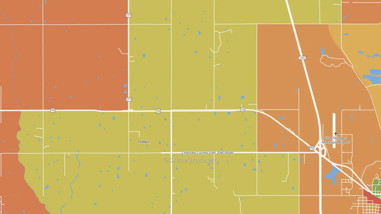 Forney, OK Map of Murder Rates