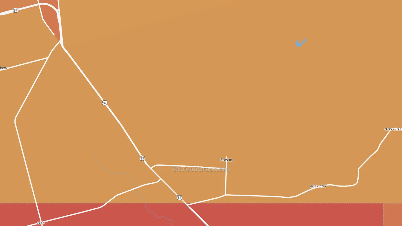Forsan, TX Map of Murder Rates