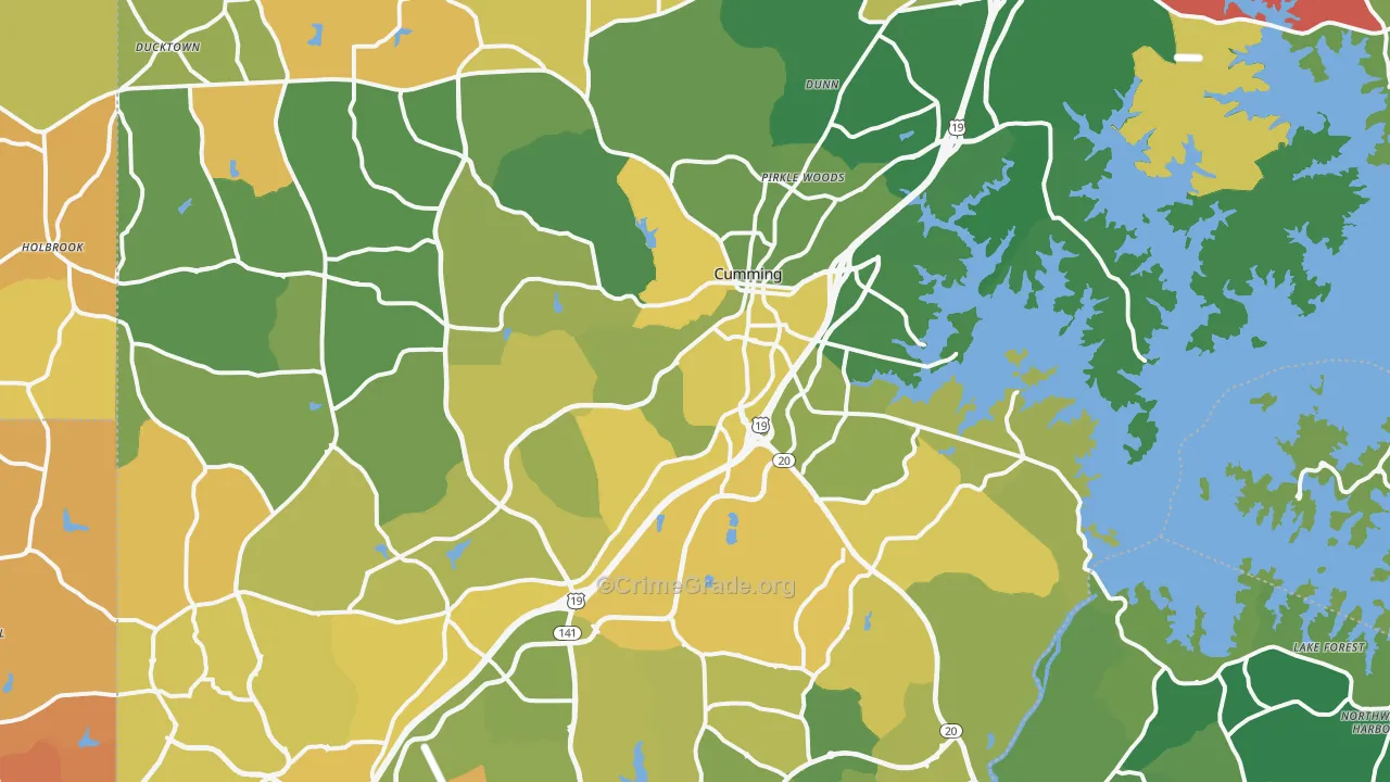 Forsyth County, GA Map of Murder Rates