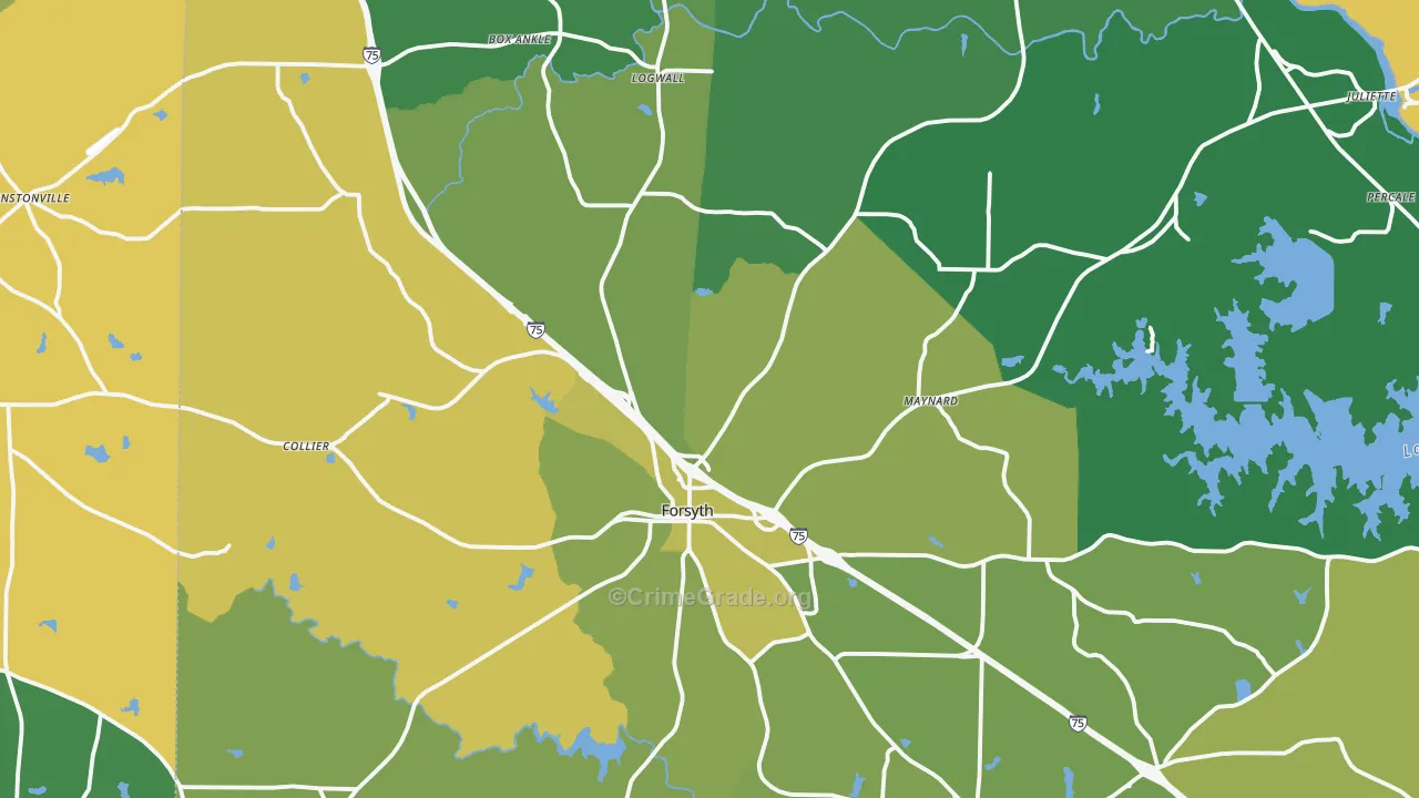 Forsyth, GA Map of Murder Rates
