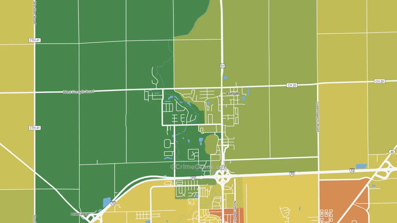 Forsyth, IL Map of Murder Rates