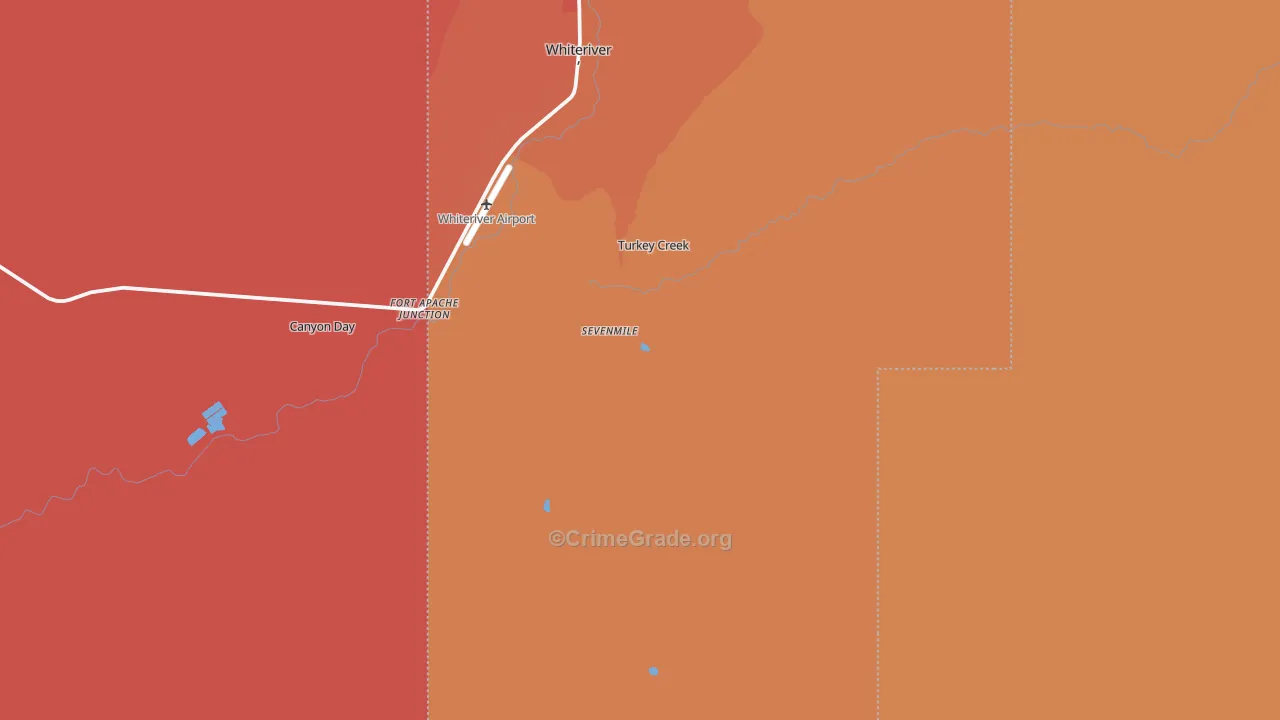 Fort Apache, AZ Map of Murder Rates