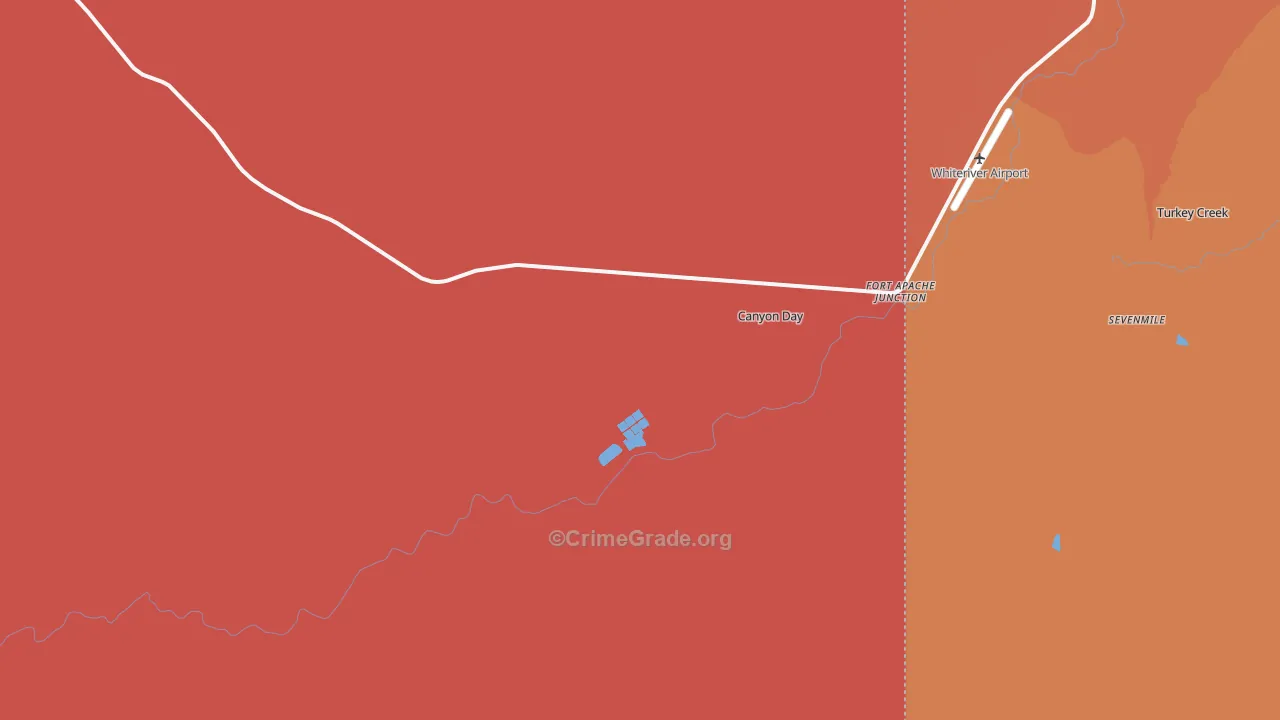 Fort Apache Junction, AZ Map of Murder Rates