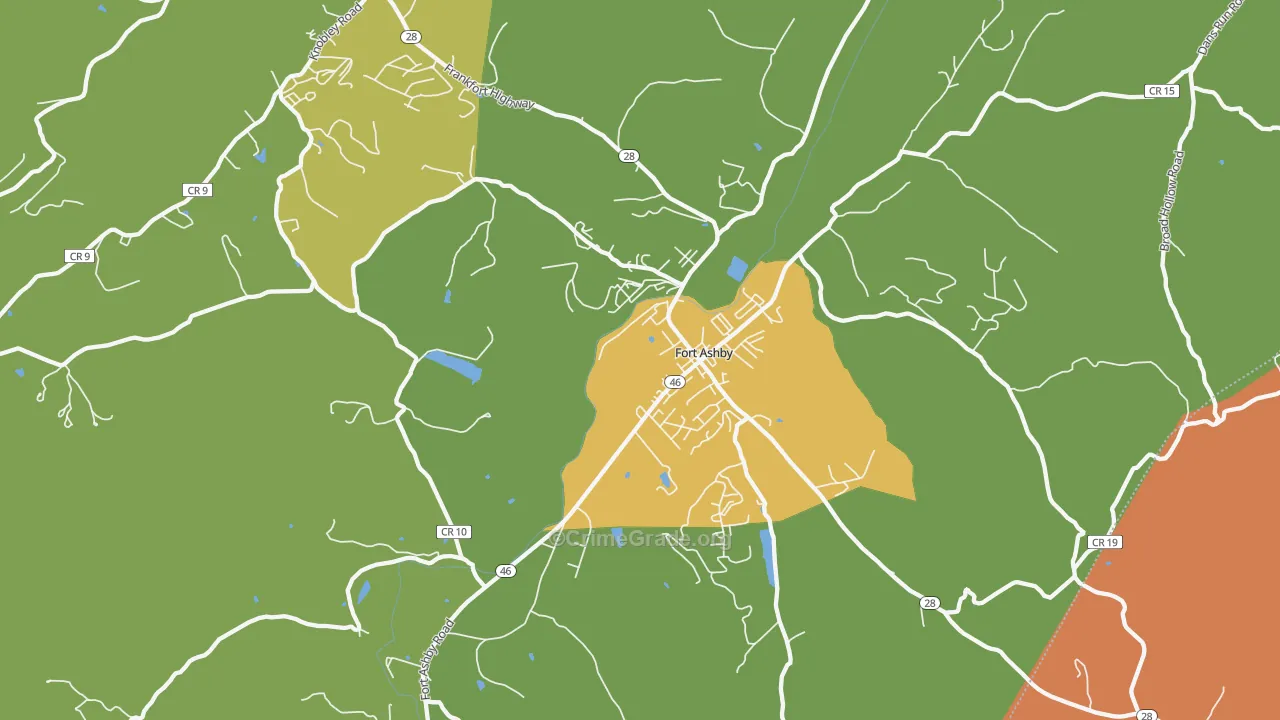Fort Ashby, WV Map of Murder Rates