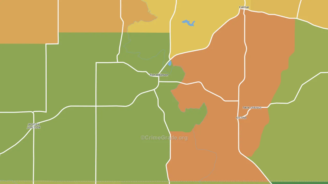 Fort Atkinson, IA Map of Murder Rates