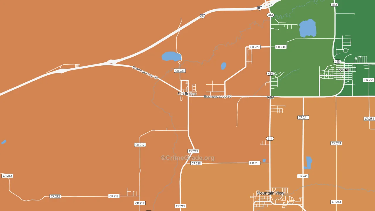 Fort Bridger, WY Map of Murder Rates