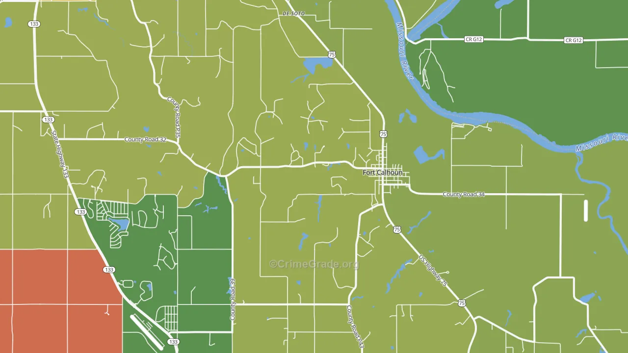 Fort Calhoun, NE Map of Murder Rates