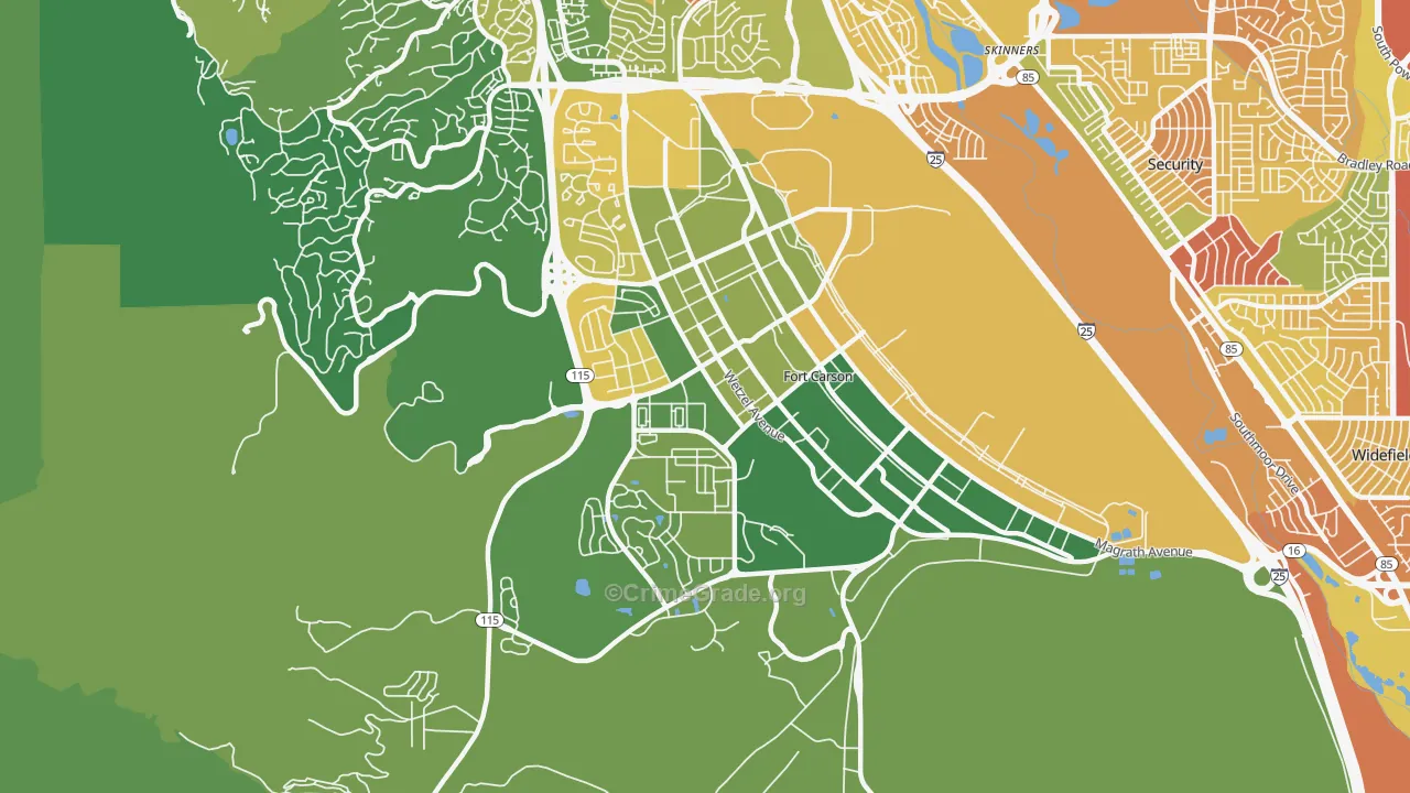 Fort Carson, CO Map of Murder Rates