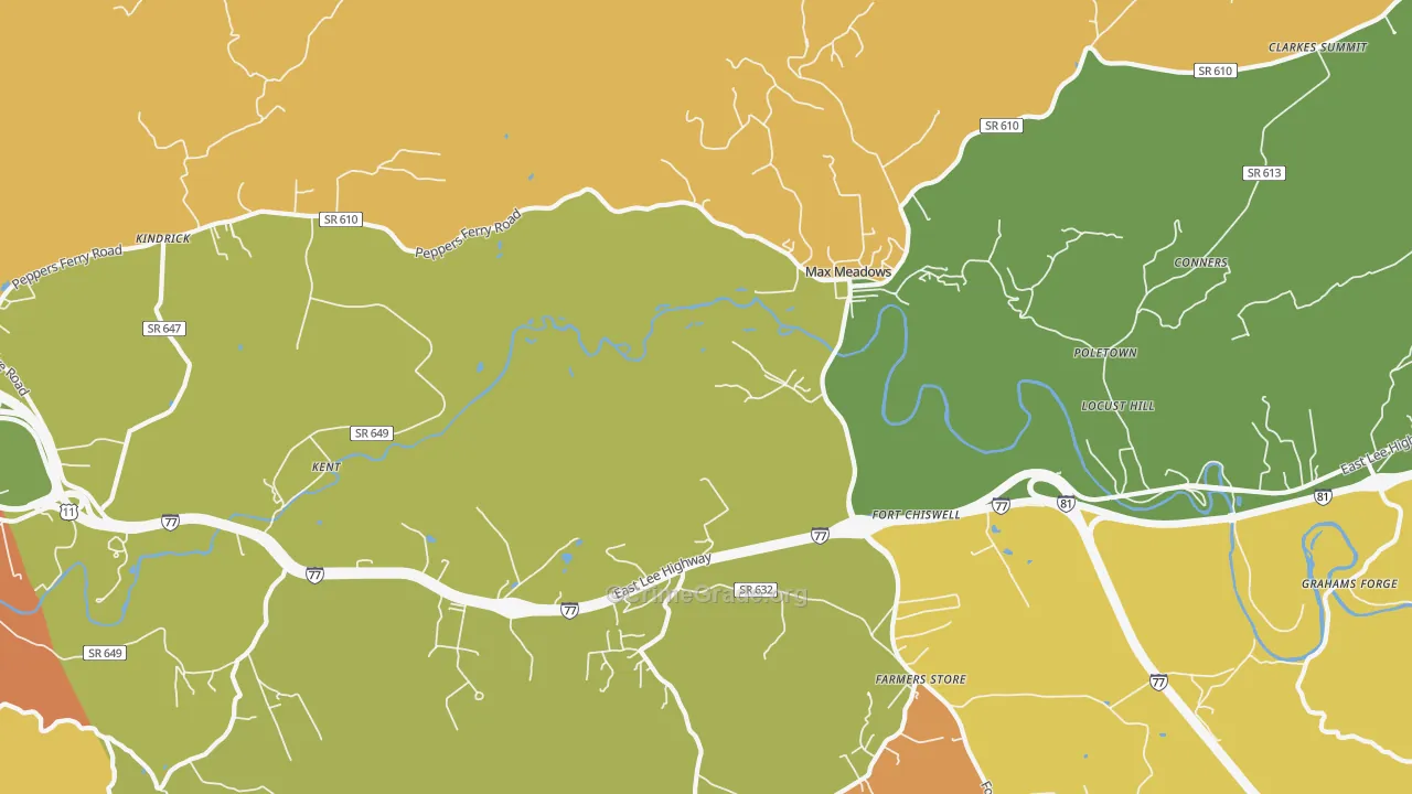 Fort Chiswell, VA Map of Murder Rates