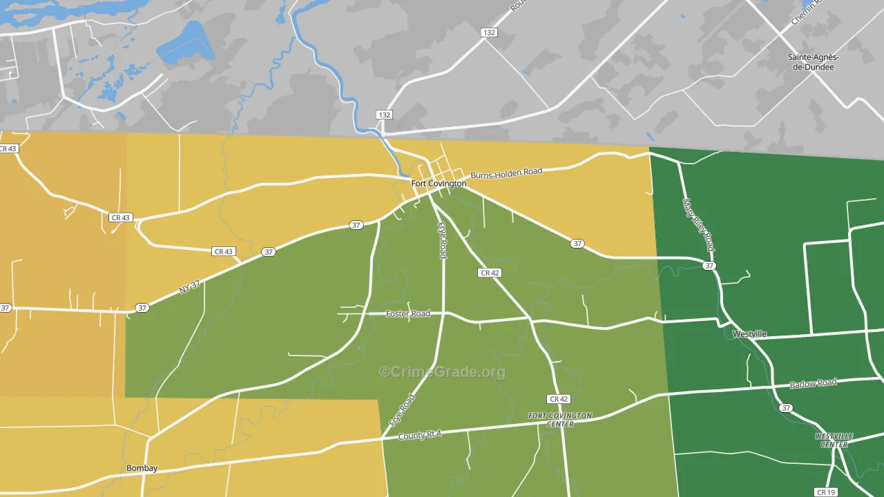 Fort Covington, NY Map of Murder Rates
