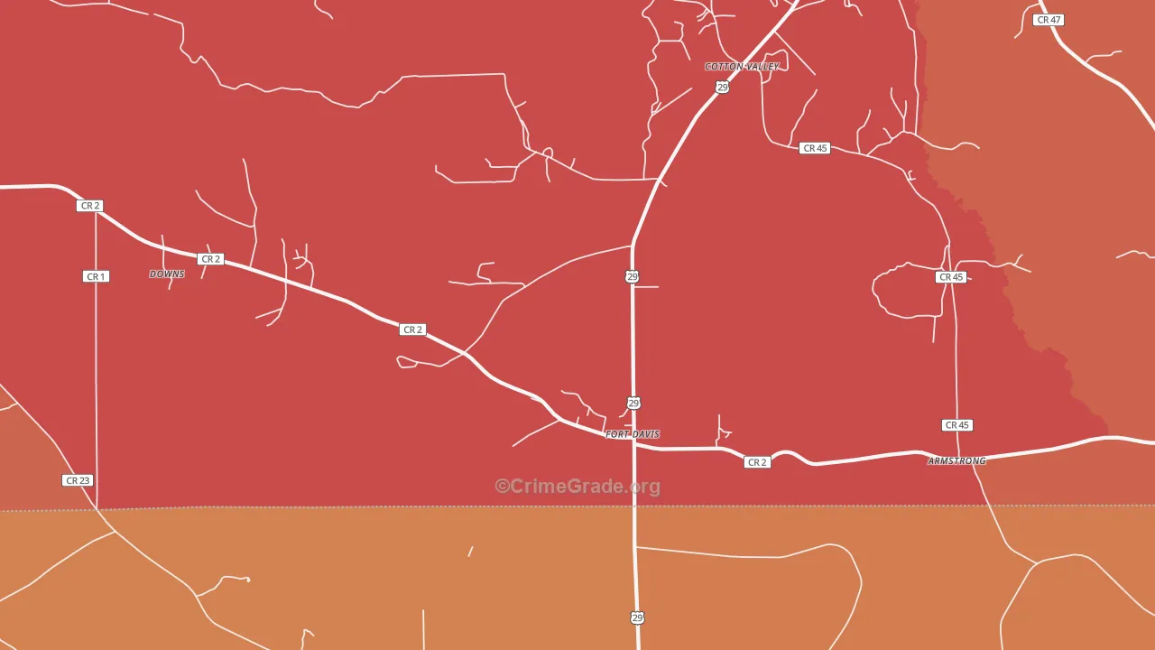 Fort Davis, AL Map of Murder Rates