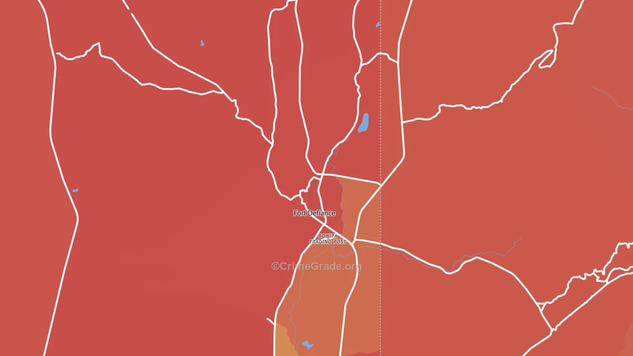 Fort Defiance, AZ Map of Murder Rates