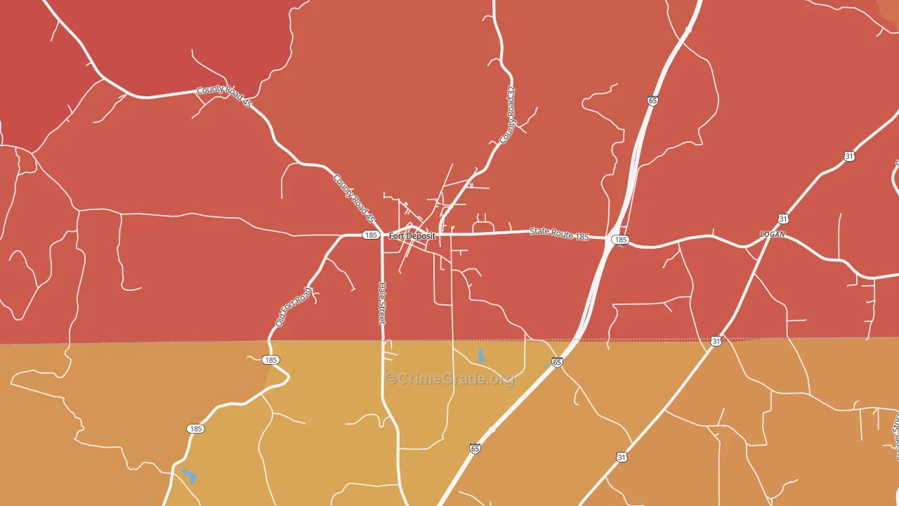 Fort Deposit, AL Map of Murder Rates