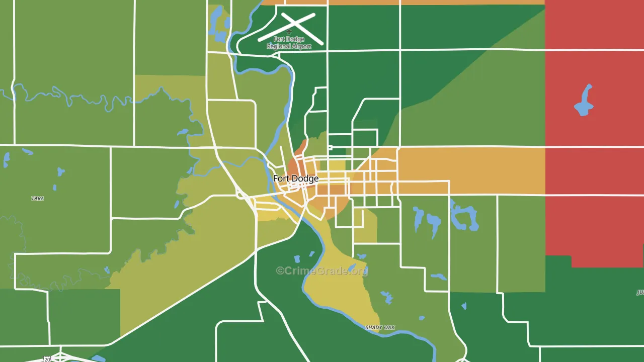 Fort Dodge, IA Map of Murder Rates