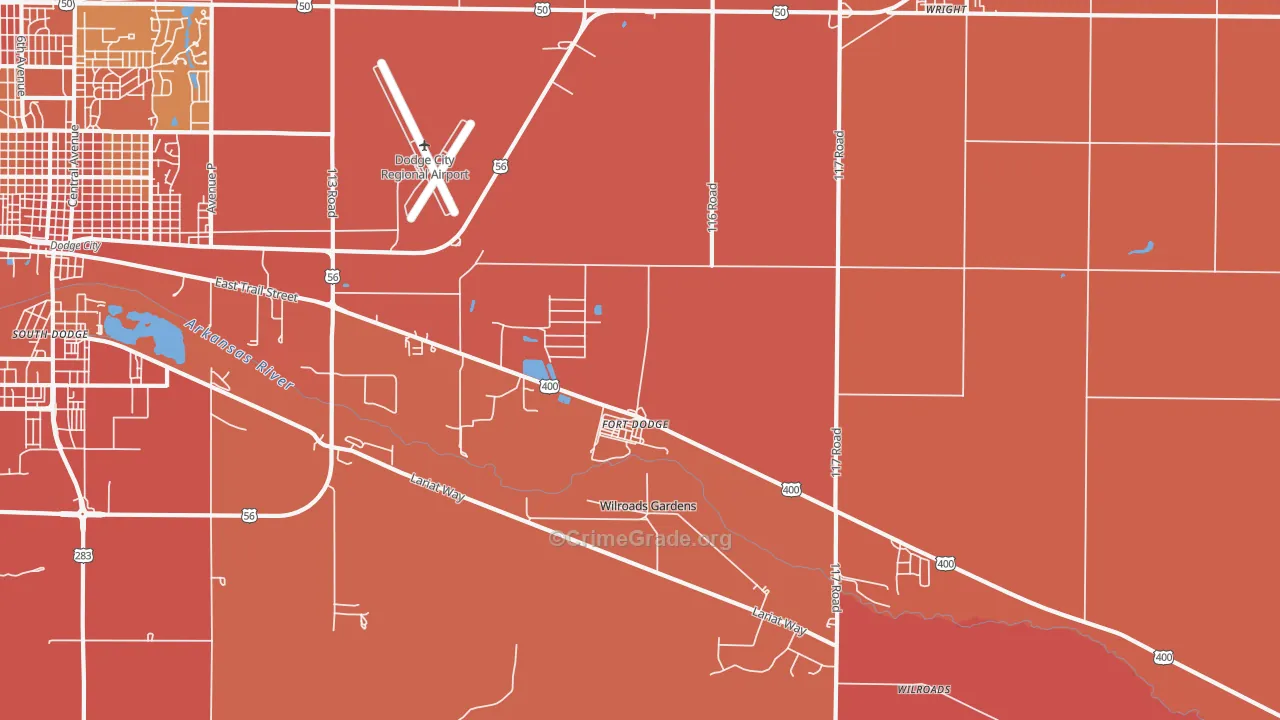 Fort Dodge, KS Map of Murder Rates