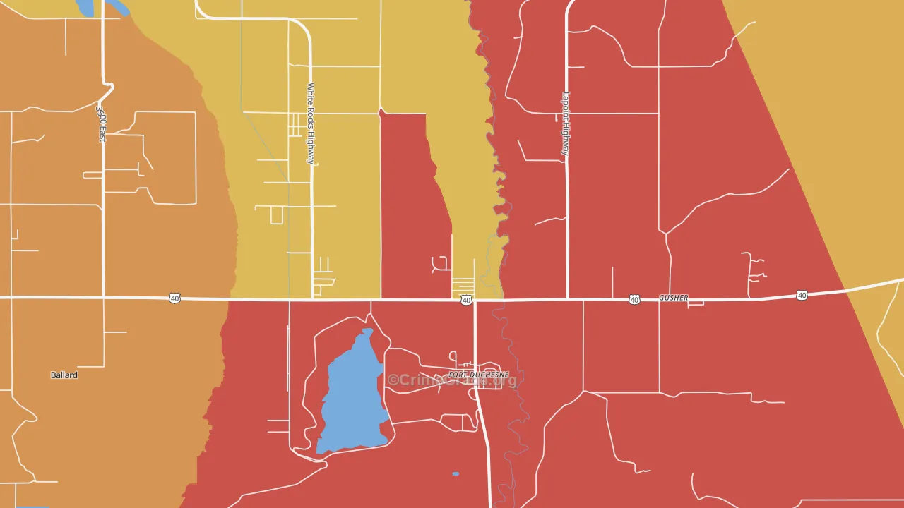 Fort Duchesne, UT Map of Murder Rates
