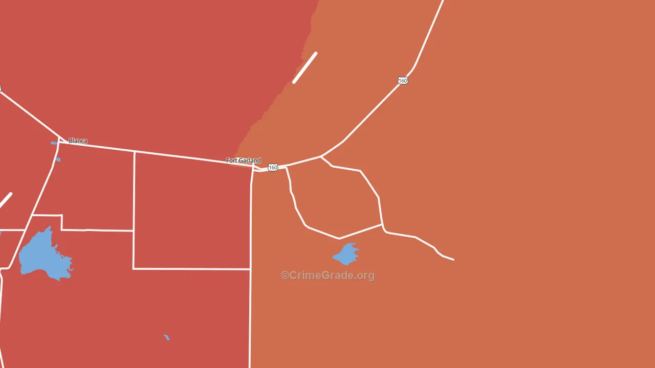 Fort Garland, CO Map of Murder Rates