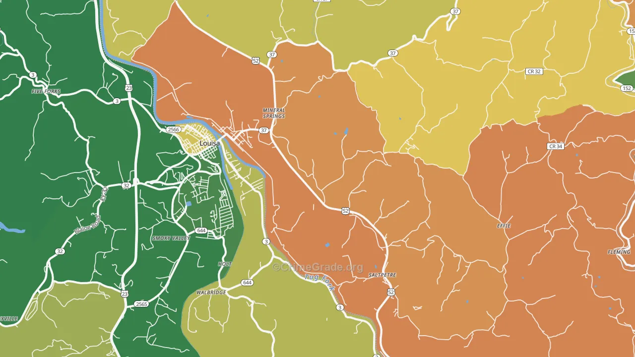 Fort Gay, WV Map of Murder Rates