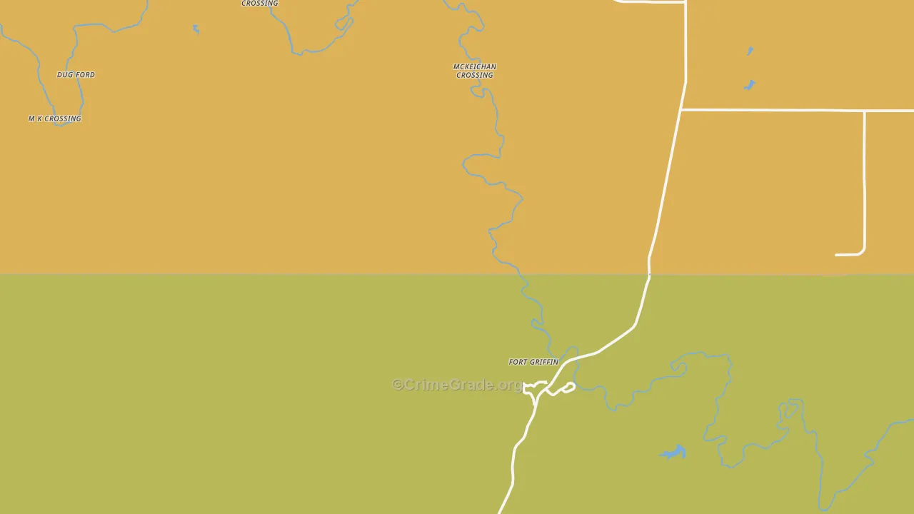 Fort Griffin, TX Map of Murder Rates