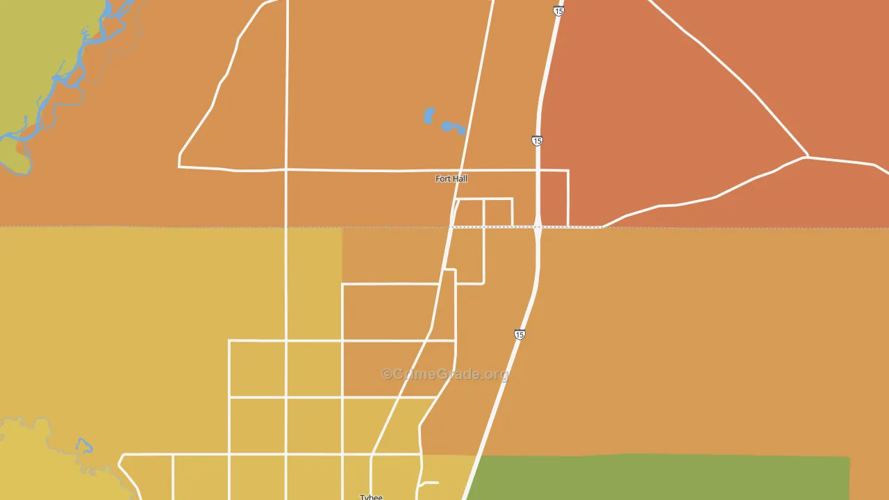 Fort Hall, ID Map of Murder Rates
