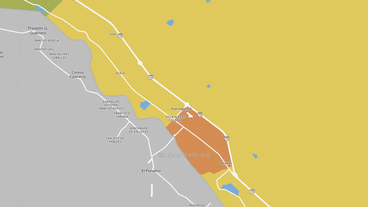 Fort Hancock, TX Map of Murder Rates