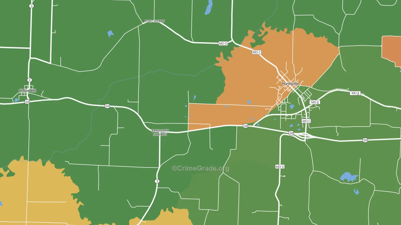 Fort Henry, MO Map of Murder Rates