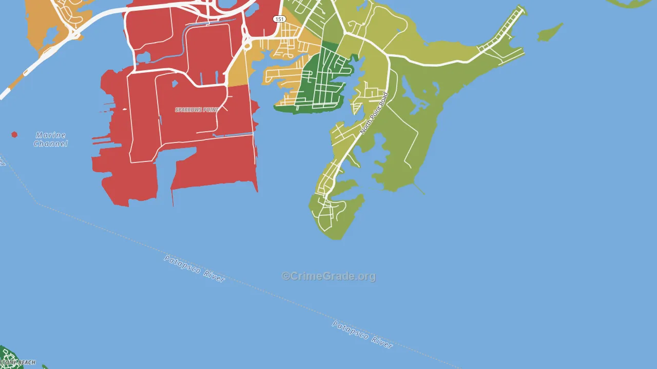 Fort Howard, MD Map of Murder Rates