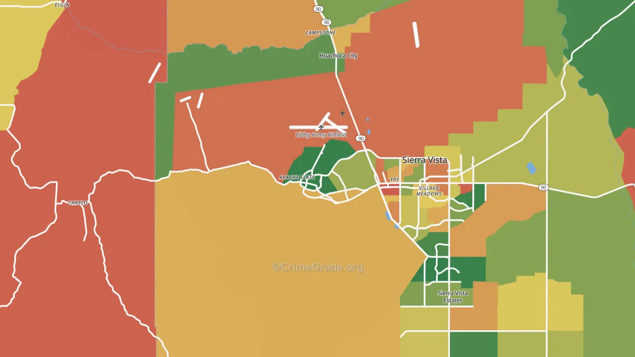 Fort Huachuca, AZ Map of Murder Rates