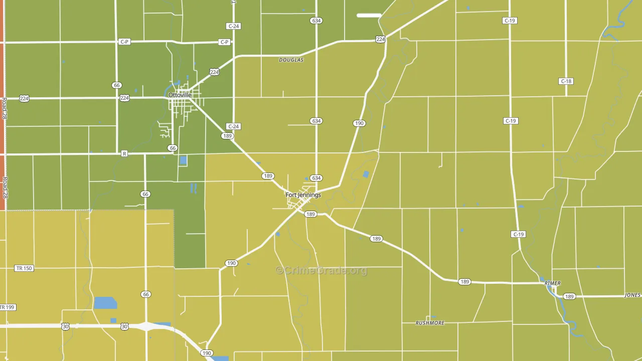Fort Jennings, OH Map of Murder Rates