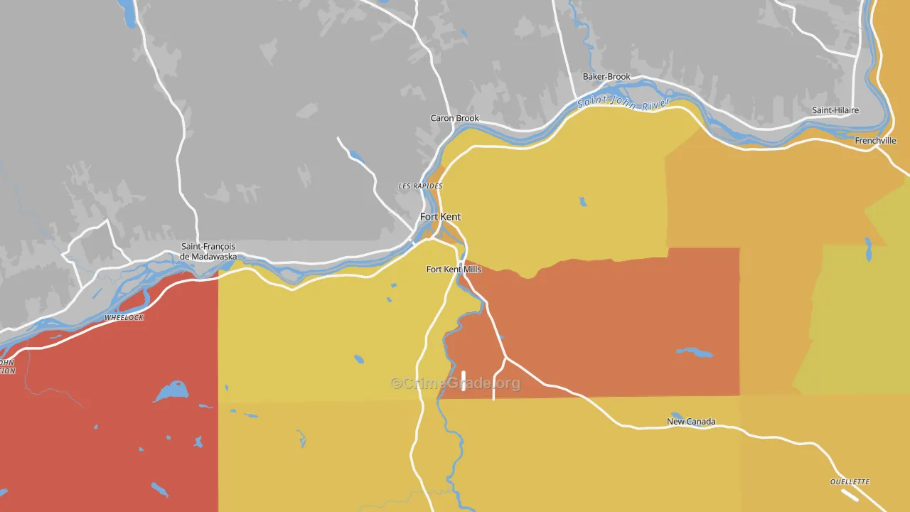 Fort Kent, ME Map of Murder Rates