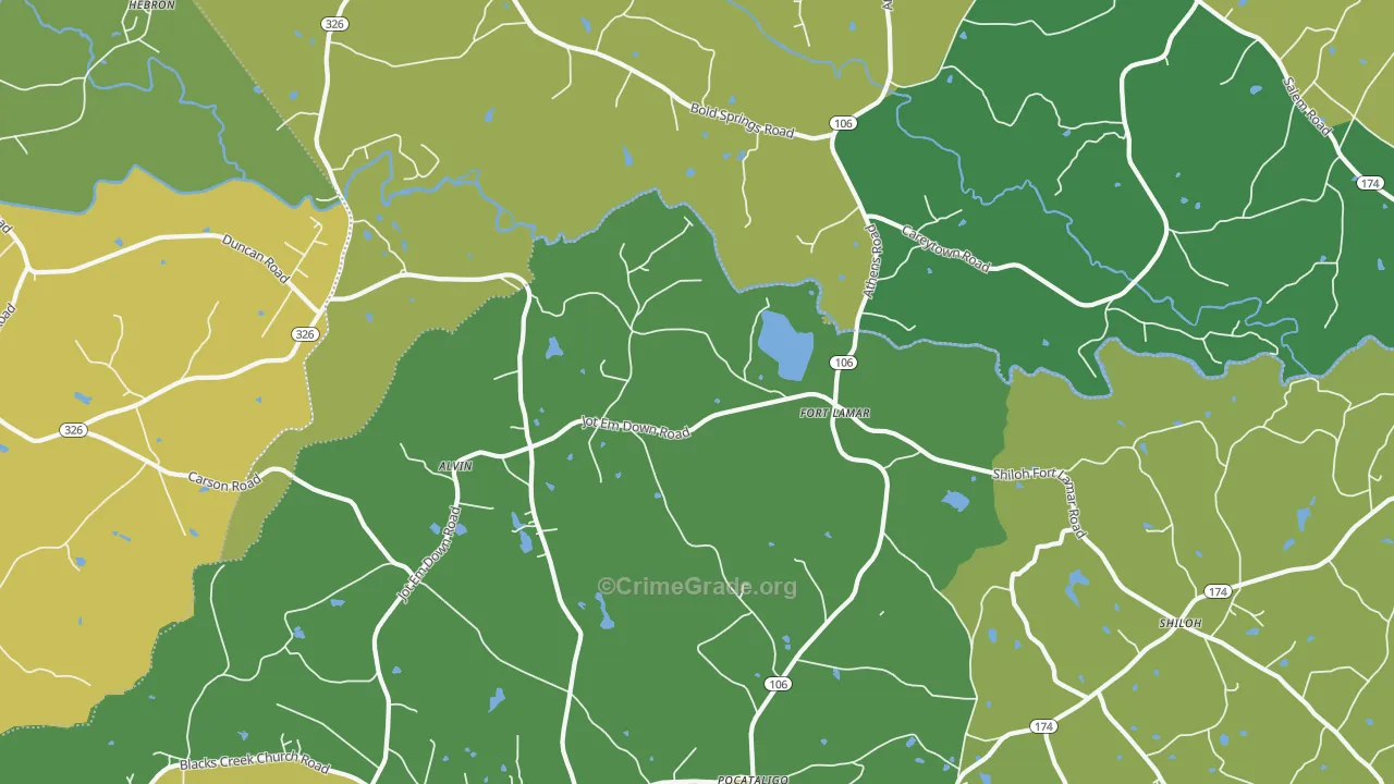 Fort Lamar, GA Map of Murder Rates