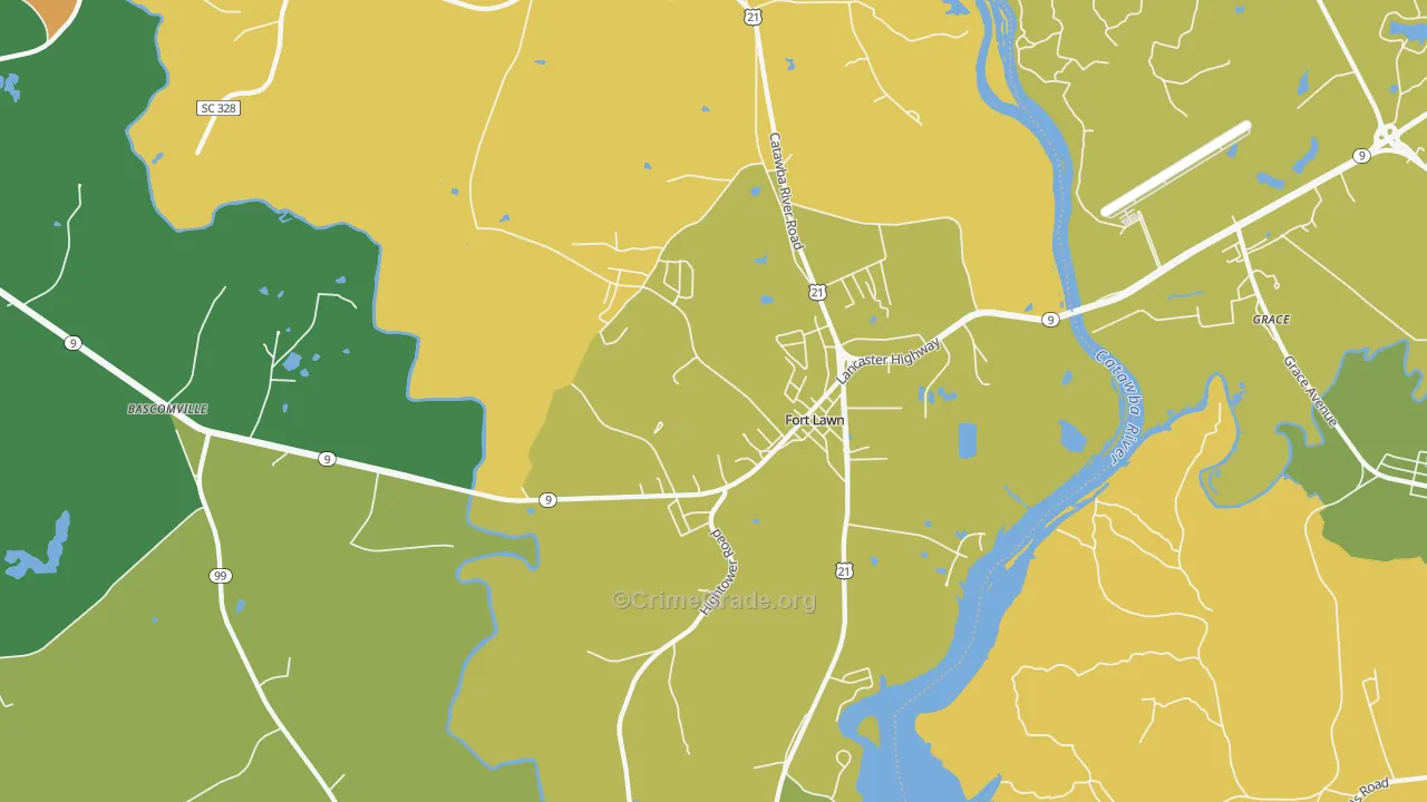 Fort Lawn, SC Map of Murder Rates
