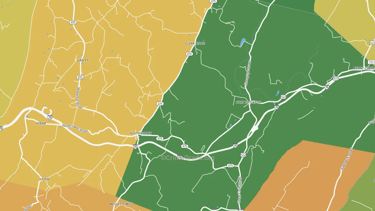 Fort Littleton, PA Map of Murder Rates