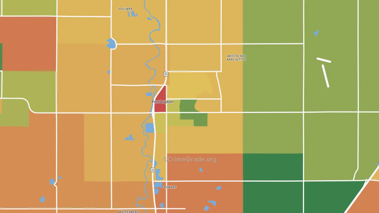 Fort Lupton, CO Map of Murder Rates