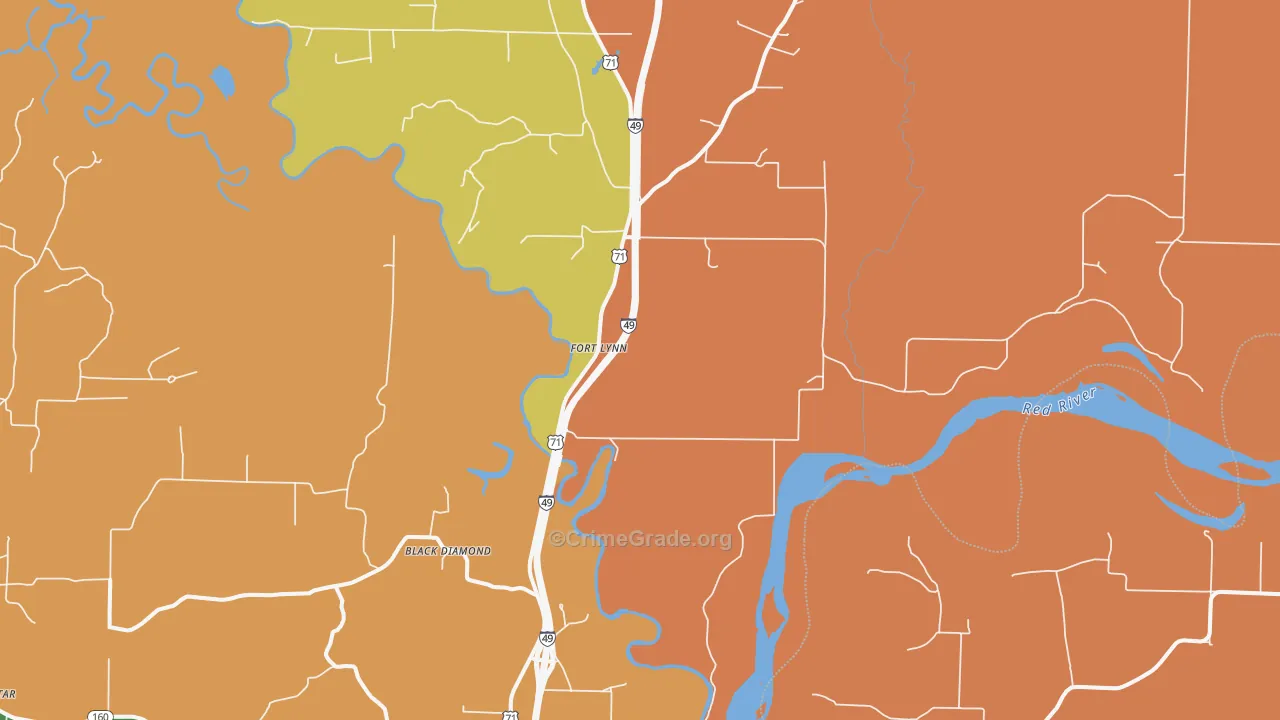 Fort Lynn, AR Map of Murder Rates