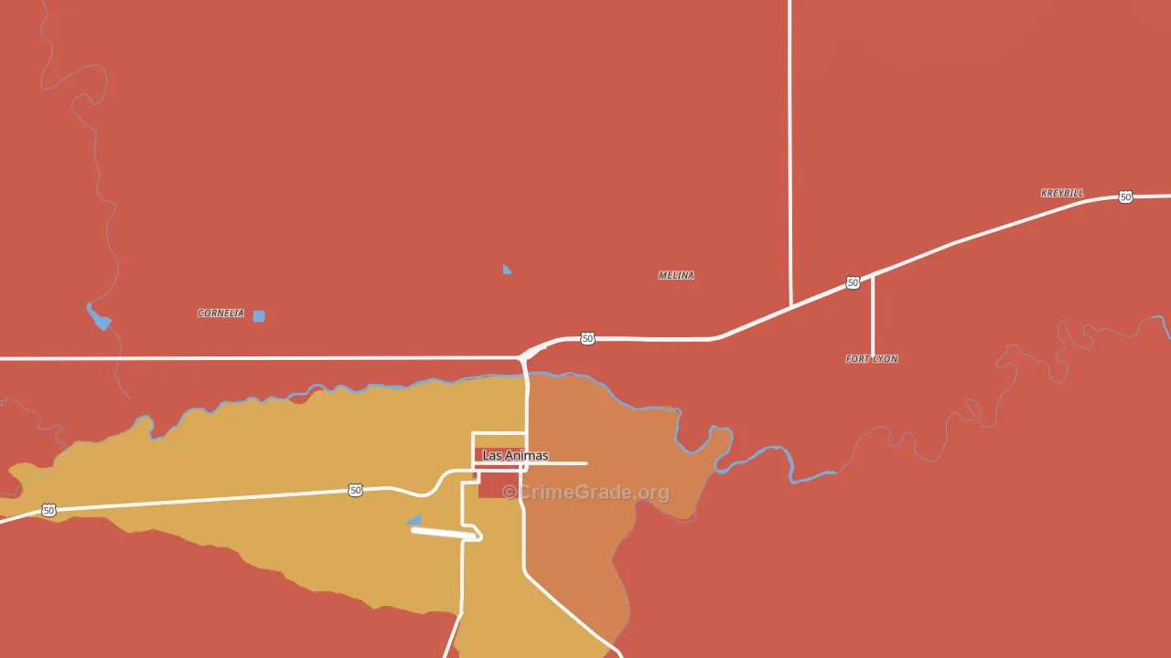 Fort Lyon, CO Map of Murder Rates