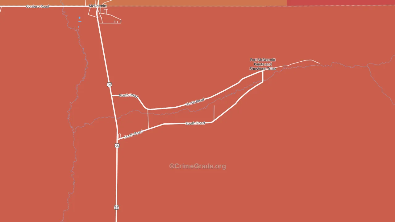 Fort McDermitt, NV Map of Murder Rates