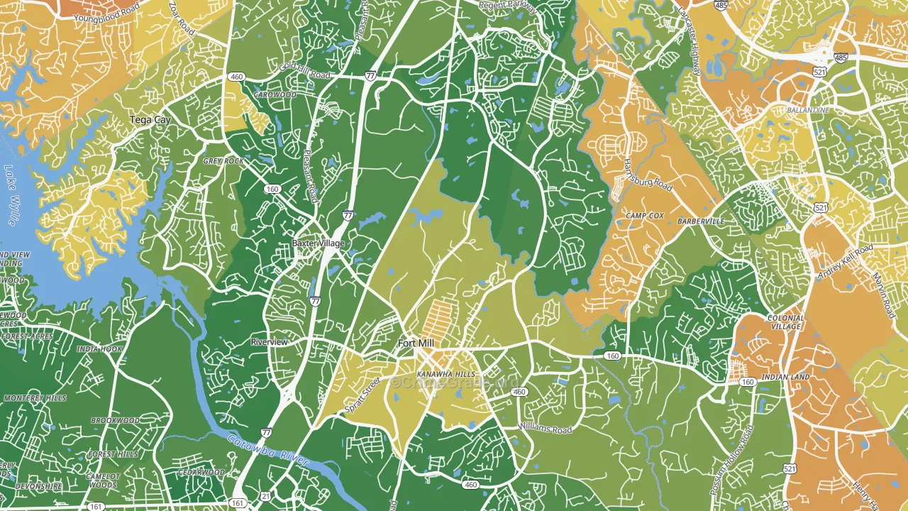 Fort Mill, SC Map of Murder Rates