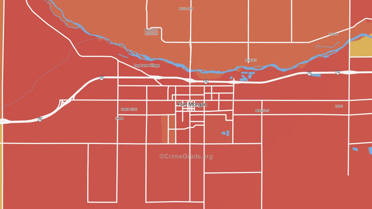 Fort Morgan, CO Map of Murder Rates