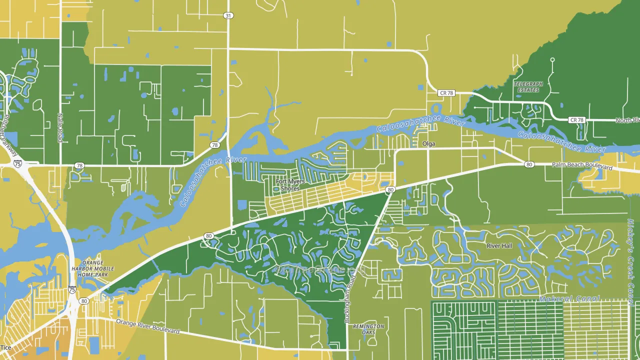 Fort Myers Shores, FL Map of Murder Rates