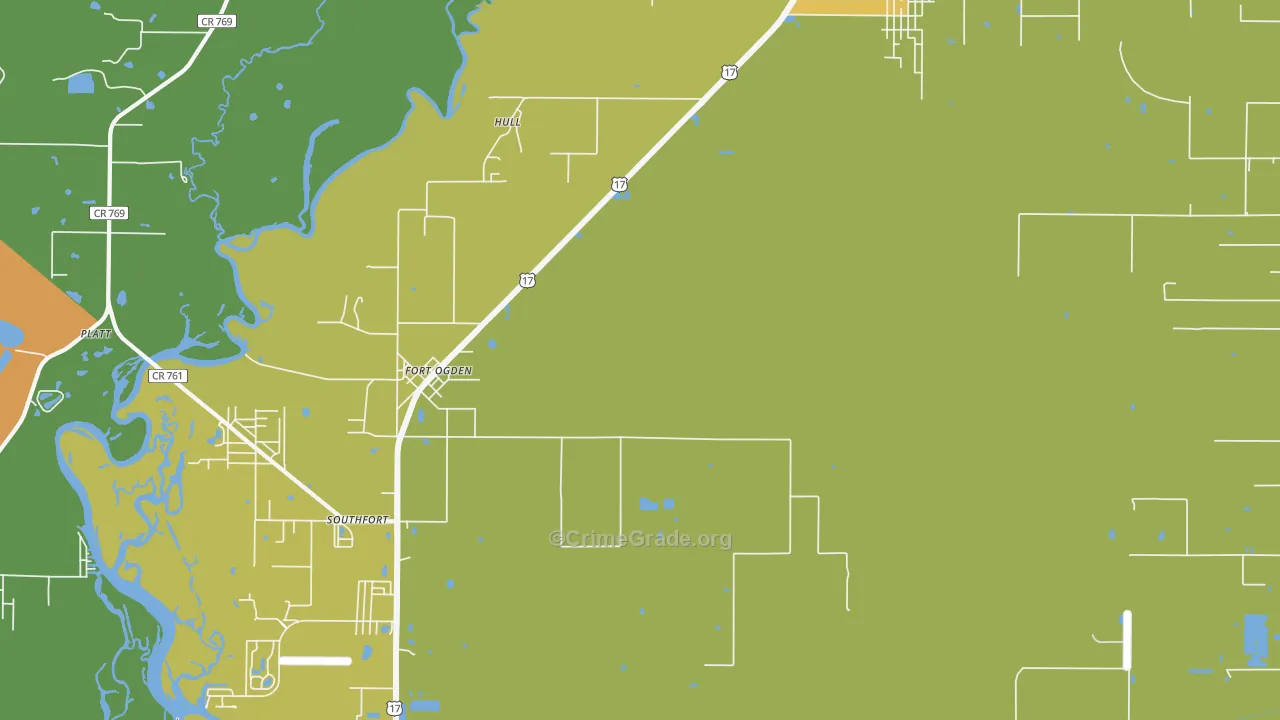 Fort Ogden, FL Map of Murder Rates