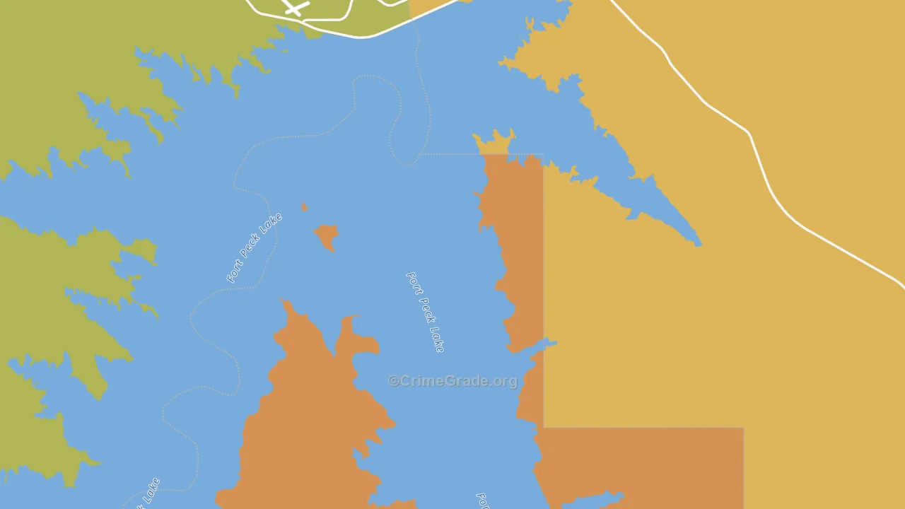 Fort Peck, MT Map of Murder Rates