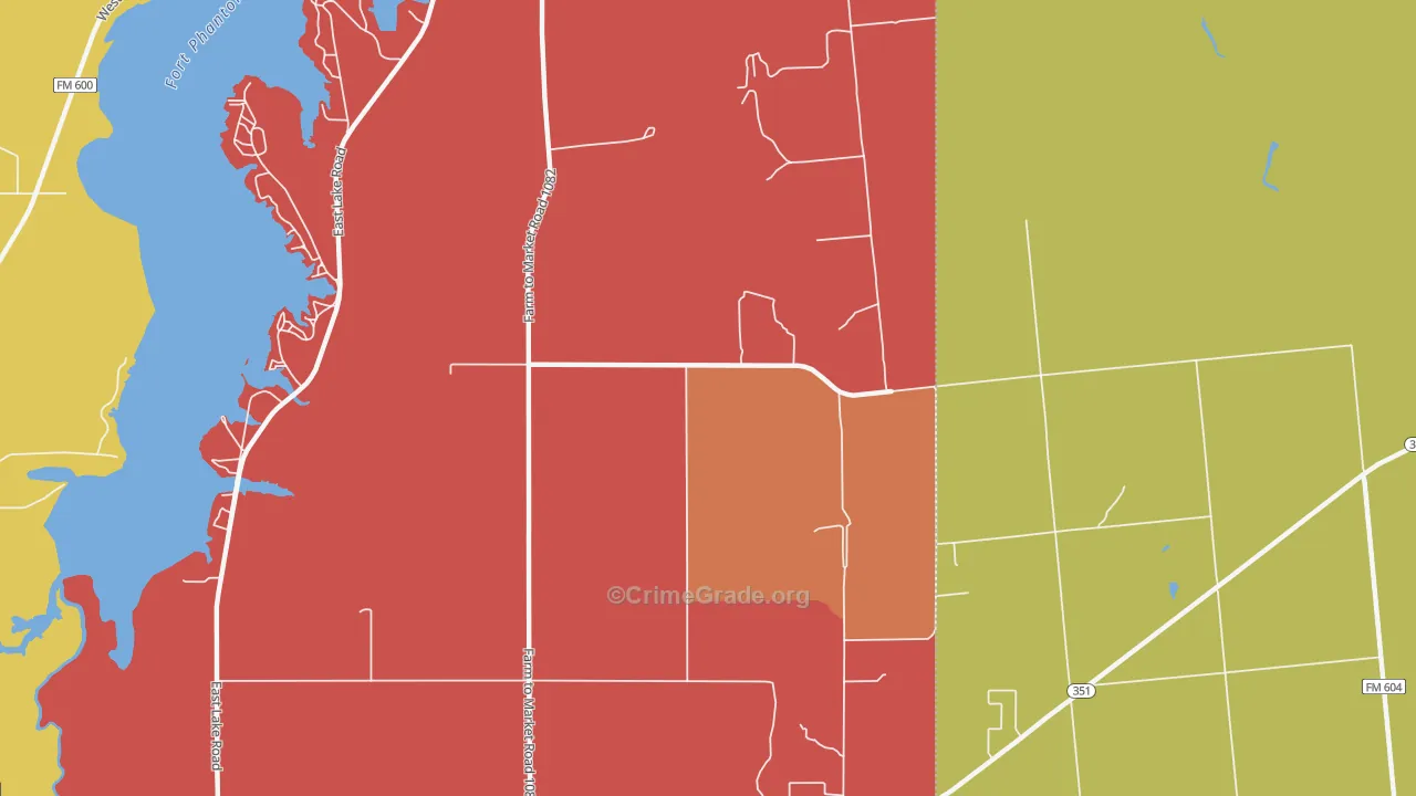 Fort Phantom Area, Abilene, TX Map of Murder Rates