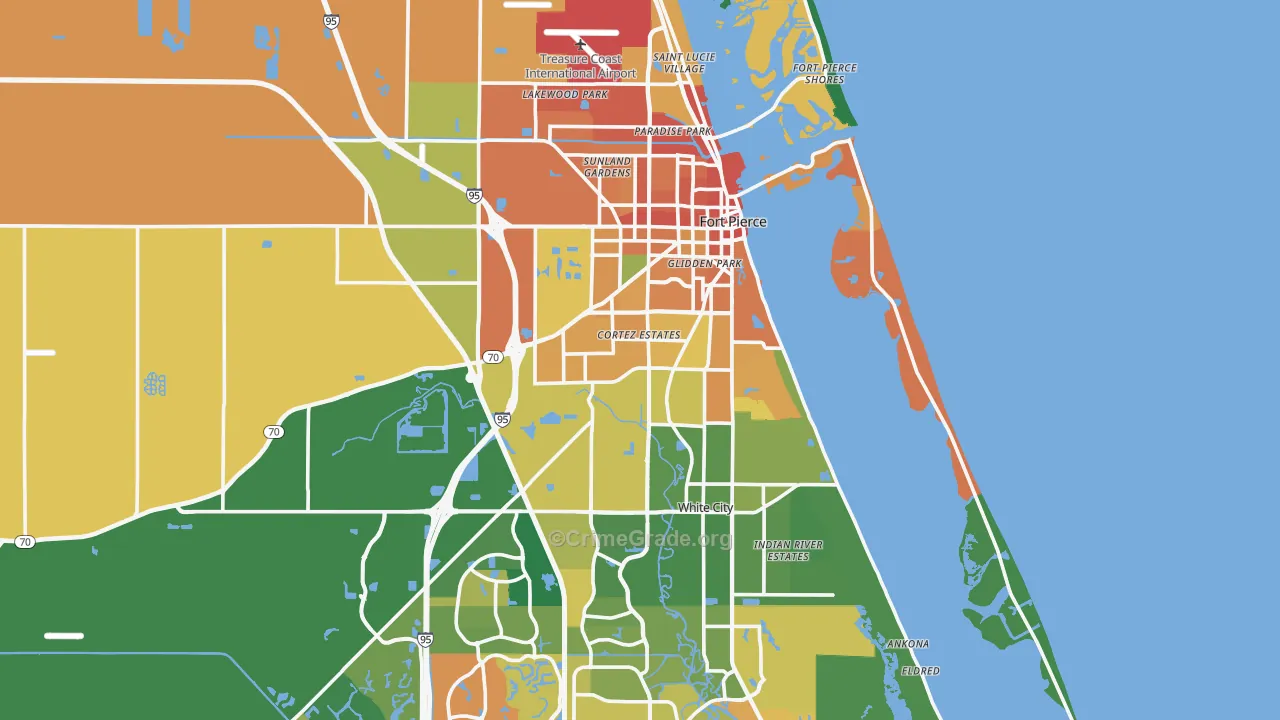 Fort Pierce, FL Map of Murder Rates