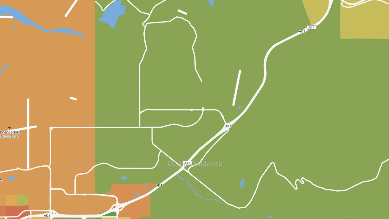 Fort Richardson, AK Map of Murder Rates