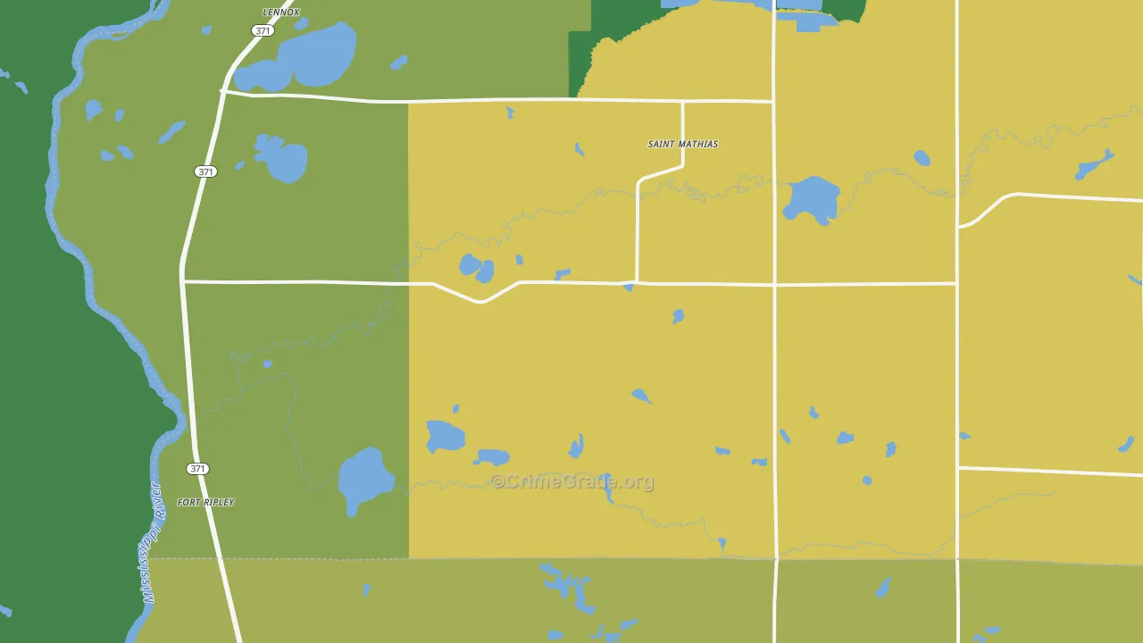 Fort Ripley, MN Map of Murder Rates