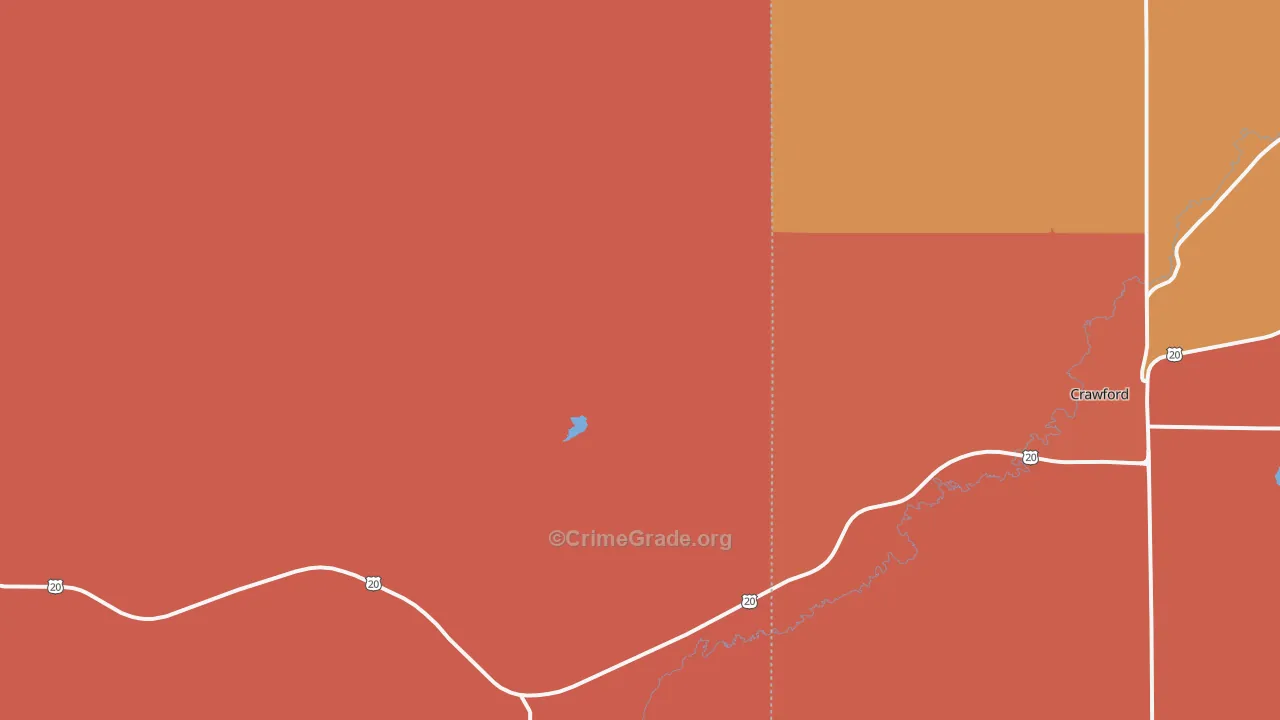 Fort Robinson, NE Map of Murder Rates