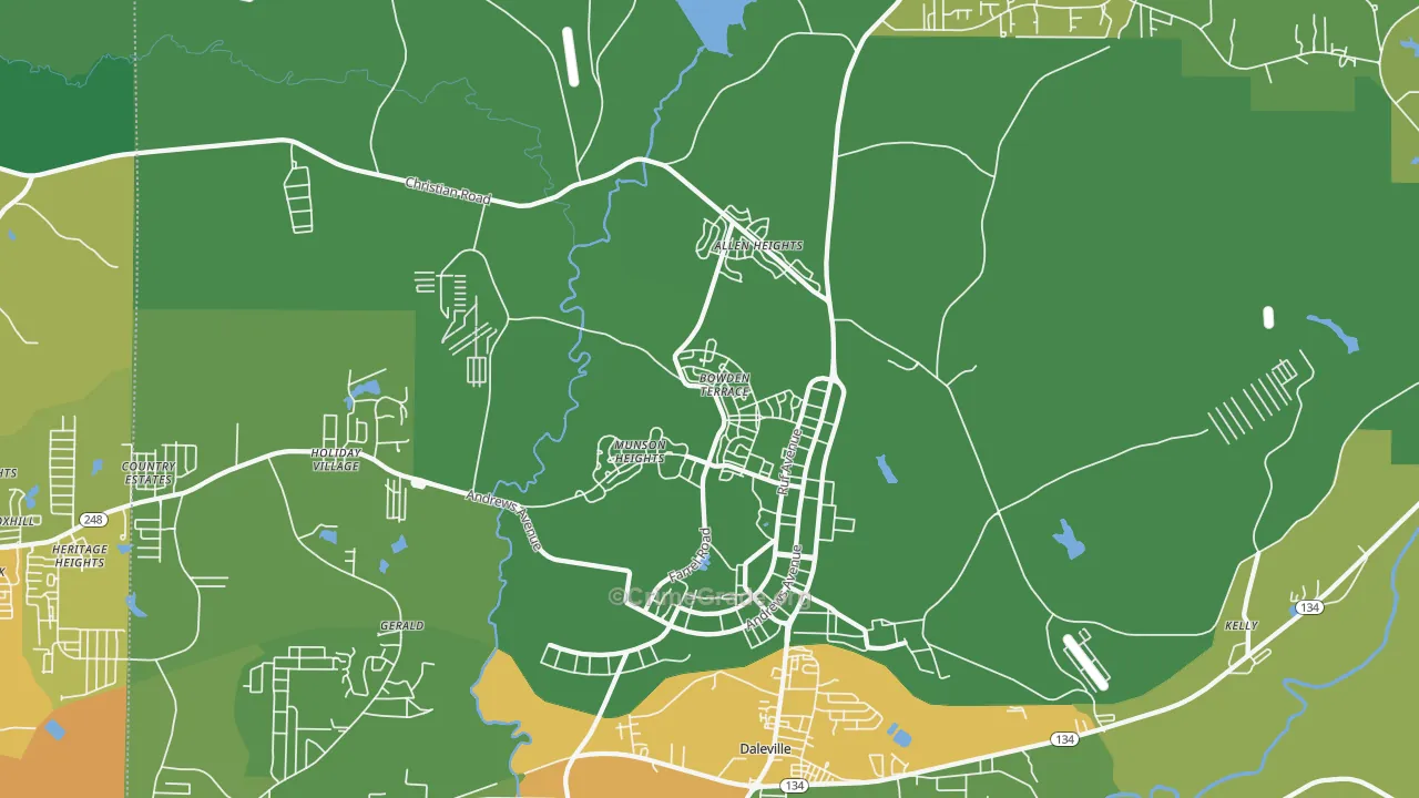 Fort Rucker, AL Map of Murder Rates